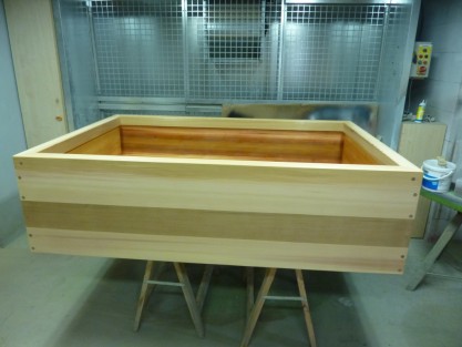 Huilage d'un bain japonais rectangulaire