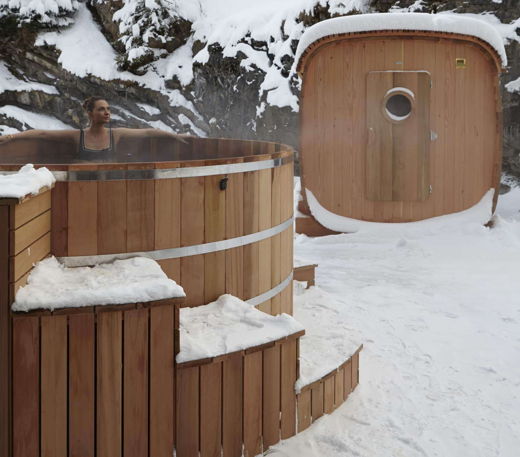Spa bois et sauna bois dans un hôtel de luxe 
