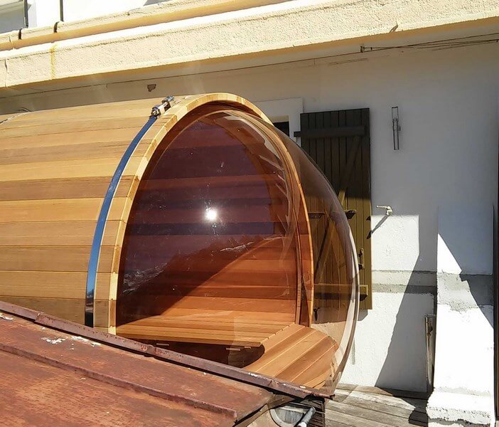 Scenicview sauna with smoked bubble